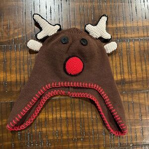 Hanna Andersson reindeer Christmas hat toddler small